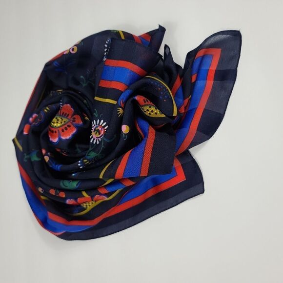 Vintage LEONARD Silk Floral Paris square scarf - Picture 6 of 7